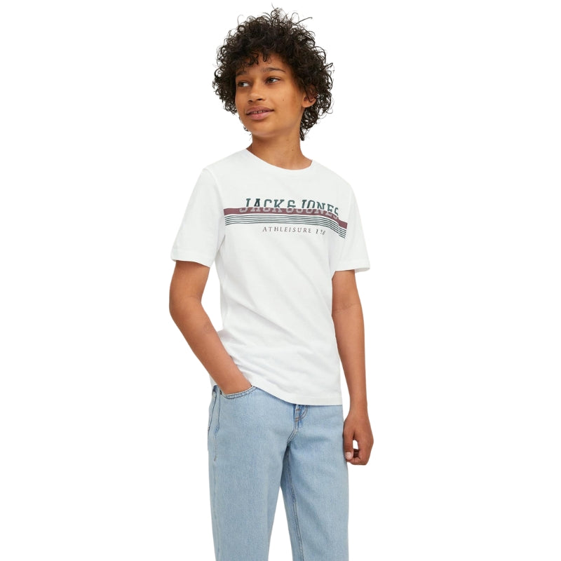 Jack & Jones Kids Crew Neck T-shirts: Classic Logo Tees in Regular Fit, 100% Cotton, Ages 8-16 Years