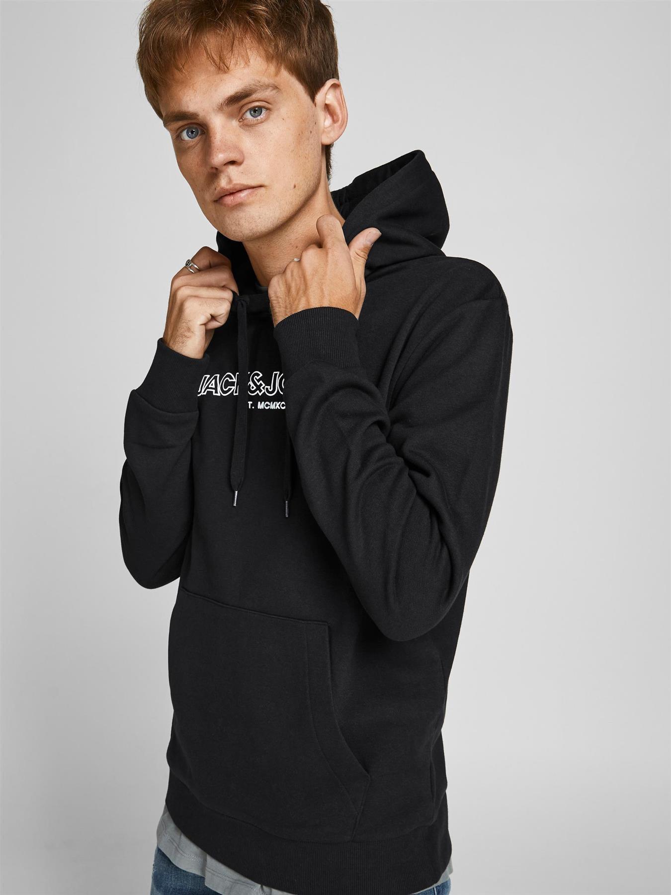 Jack & Jones Mens 'Bank' Hoody in Black