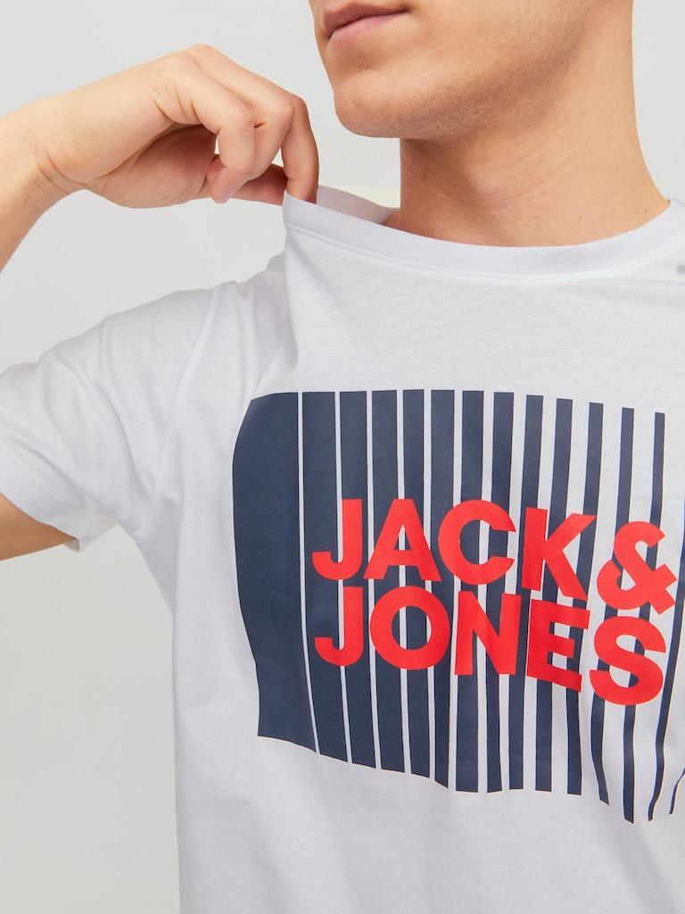 Jack & Jones Mens 'Crop' T-Shirt in White - VR2 Clothing