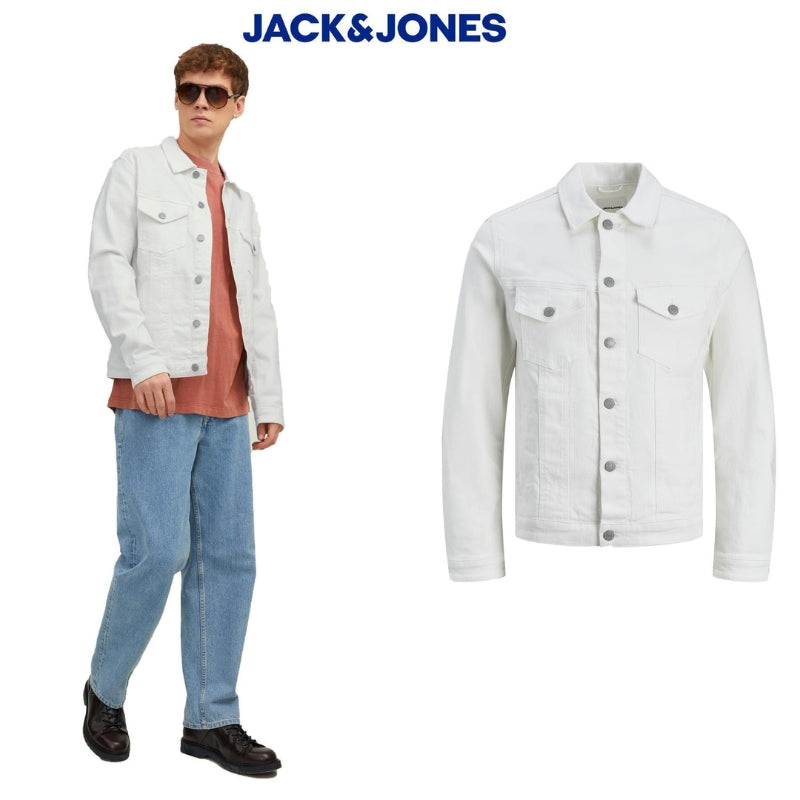 Jack & Jones Denim Jacket Classic Western Designer Trucker with Long Sleeves