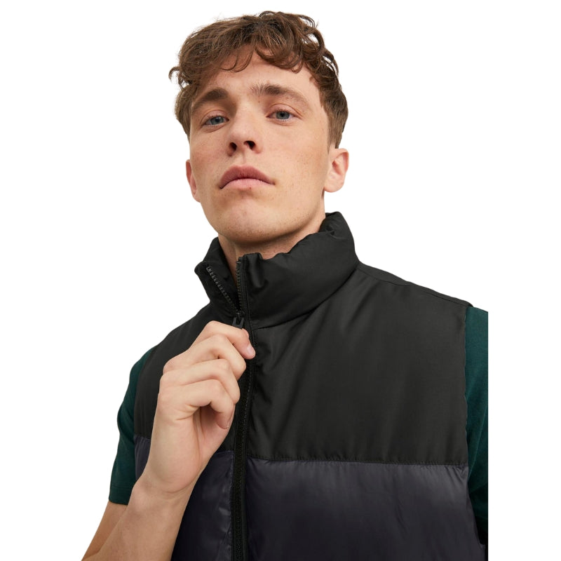 Jack & Jones Men's Hooded Quilted Body Warmer Sleeveless Jacket