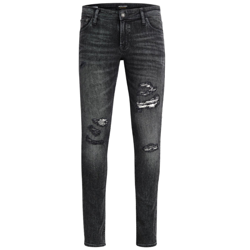 Jack & Jones Liam Men's Skinny Fit Jeans with Ripped Details, Available in Waist Sizes 27W to 36W