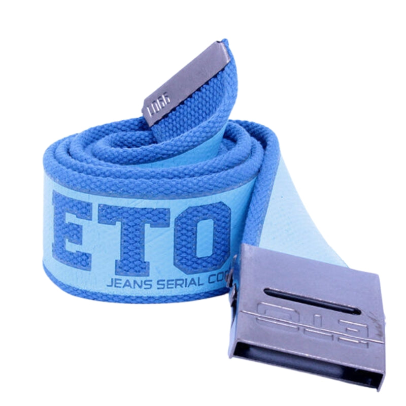 ETO Men's Designer Canvas Belt with Adjustable Buckle, One Size Fits All, Perfect for Jeans