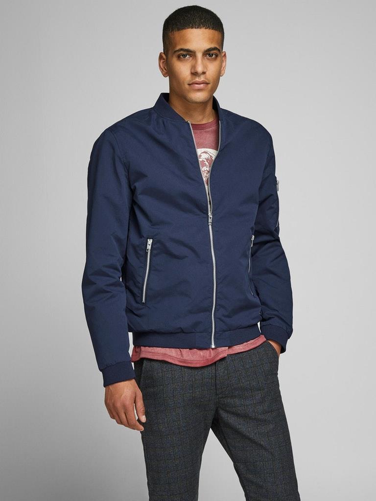 Jack & Jones Mens 'Rush' Bomber Jacket in Navy