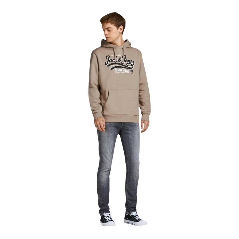 Jack & Jones Men's Sweat Hoodies Pullover Long Sleeve Sweatshirt with Logo Design