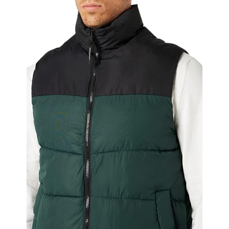 Jack & Jones Men's Hooded Quilted Body Warmer Sleeveless Jacket