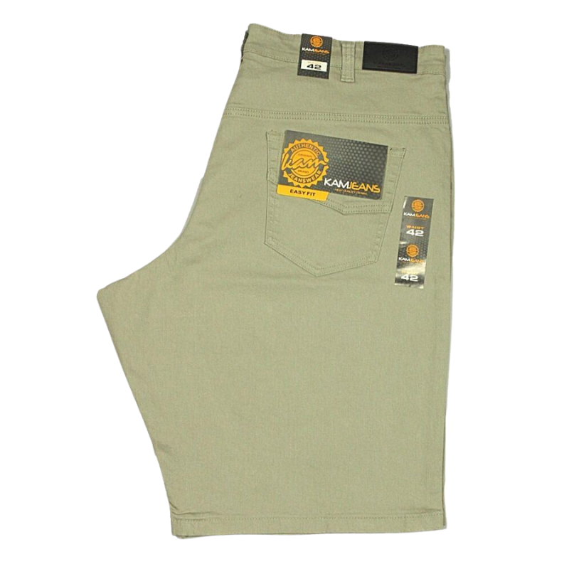 Kam Men's Big & Tall Easy Fit Chino Shorts: Knee-Length Casual Half Pants, Available in Waist Sizes W40-W70