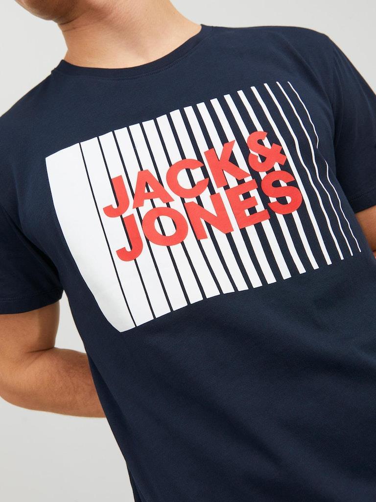 Jack & Jones Mens 'Crop' T-Shirt in Navy - VR2 Clothing
