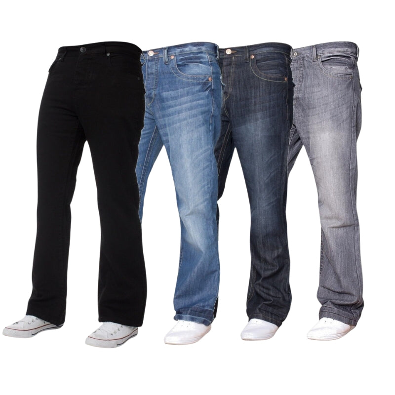 Designer Bootcut Jeans for Men Classic Flared Wide-Leg Denim Pants in All Waist Sizes