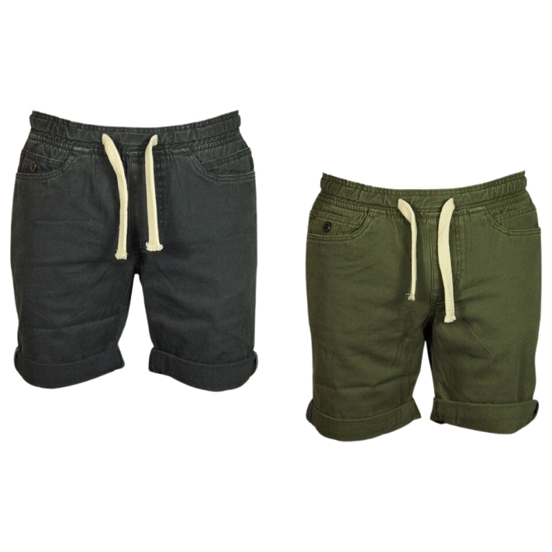 Men's Brand New Turn-Up Shorts Casual Shorts by Bell Field with Elasticated Waist, Sizes 30-36