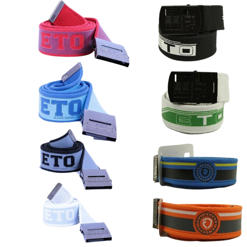 ETO Men's Designer Canvas Belt with Adjustable Buckle, One Size Fits All, Perfect for Jeans