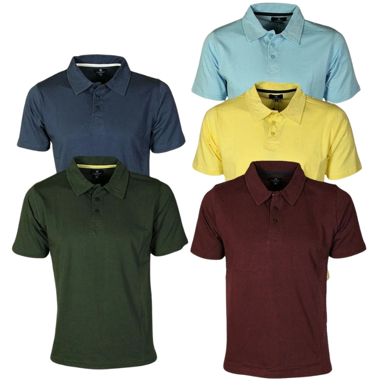 Carson Men's Polo Shirts Classic 100% Cotton Plain-Colored Smart Sports Tees in Sizes M-2XL