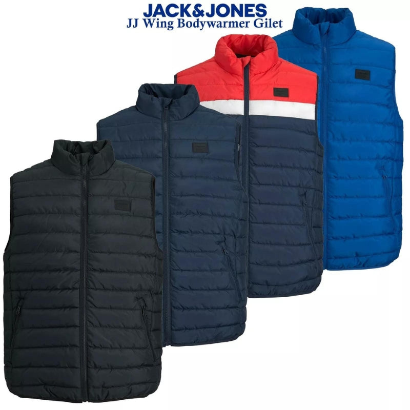 Jack & Jones Men's Lightweight Quilted Bodywarmer Gilet Padded Sleeveless Jacket