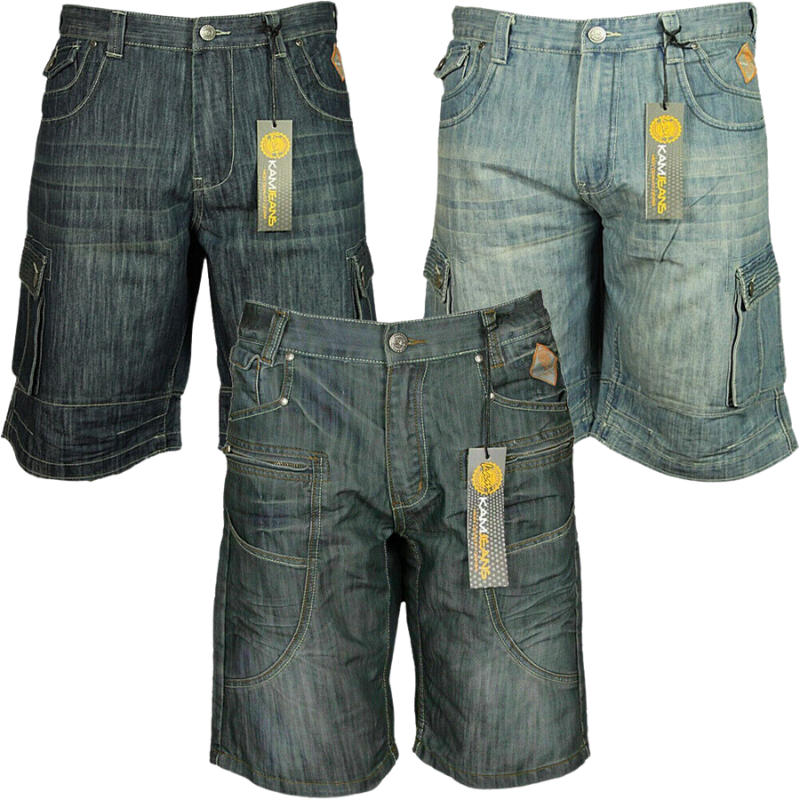 Kam Big Size Men's Cargo Combat Shorts: Regular Fit Denim Work Half Pants, Sizes 30-60