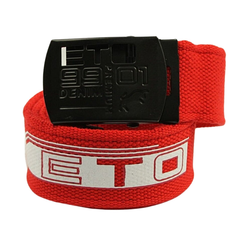 ETO Men's Designer Canvas Belt with Adjustable Buckle, One Size Fits All, Perfect for Jeans