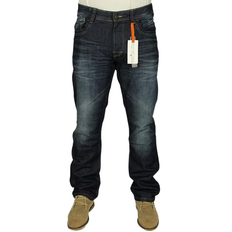 DML Men's Skinny Fit Stretch Cargo Jeans Zip Fly Designer Combat Denim Pants