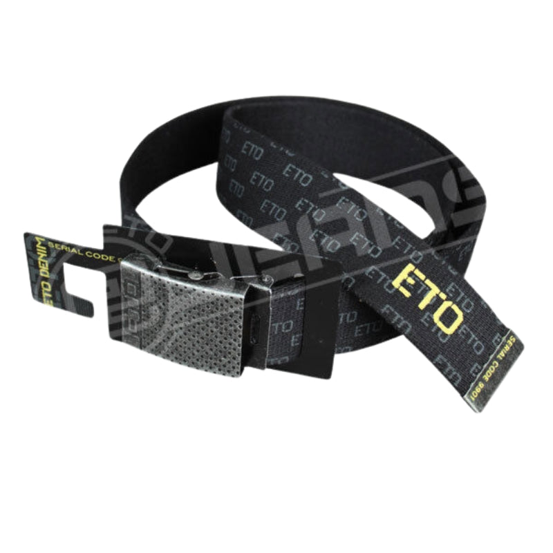 ETO Men's Designer Branded Smart Casual Belt with Adjustable Buckle in Black