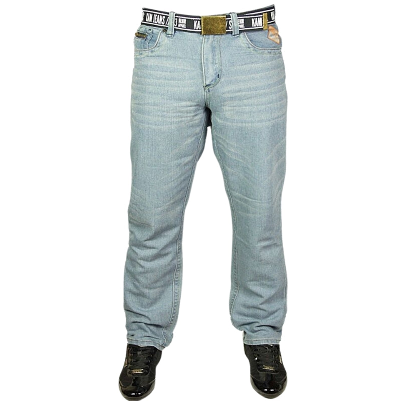 Brand New Men's Straight Leg Smart Casual Jeans Trousers, Available in All Sizes 30-40 with Complimentary Belt