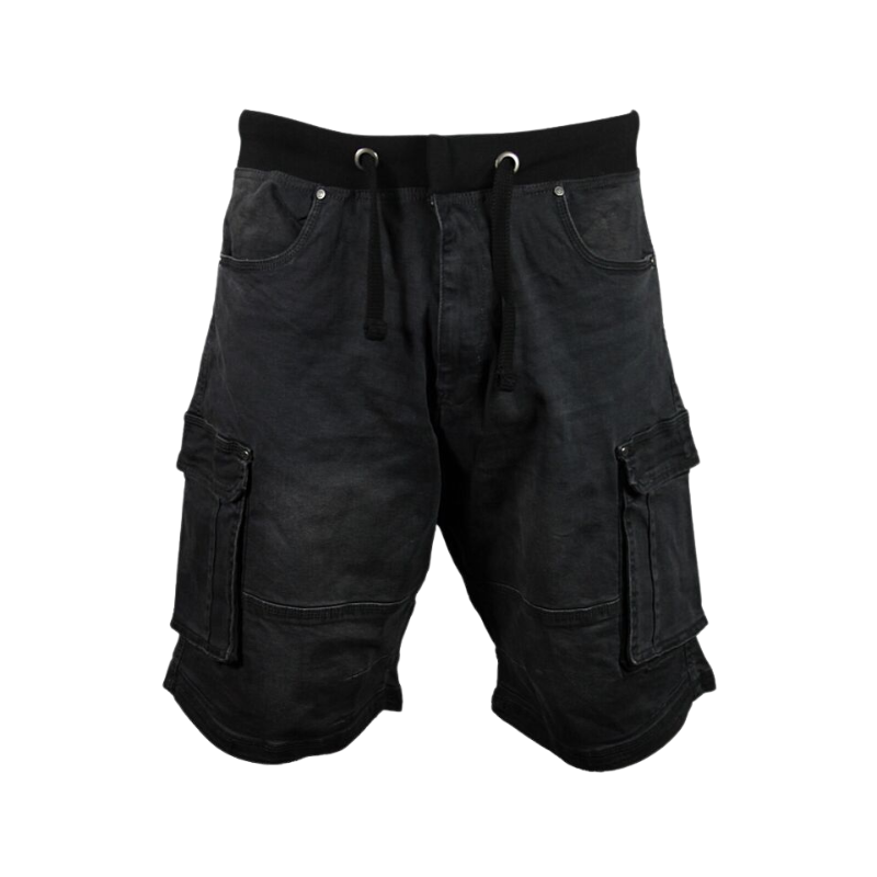 Kam Big Size Men's Casual Summer Denim Cargo Combat Shorts: Elasticated Half Pants