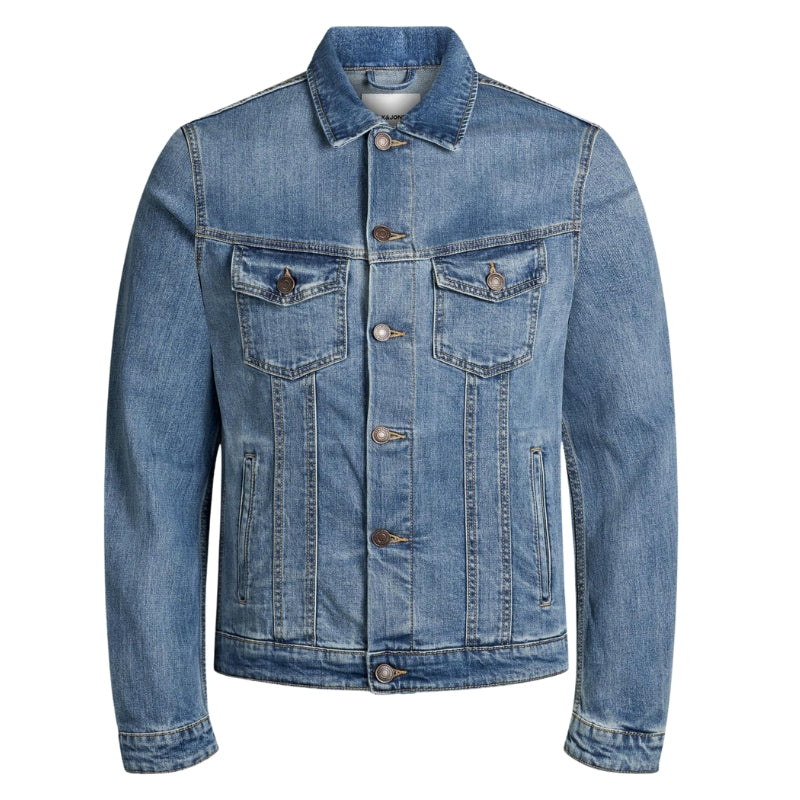 Jack & Jones Denim Jacket Classic Western Designer Trucker with Long Sleeves