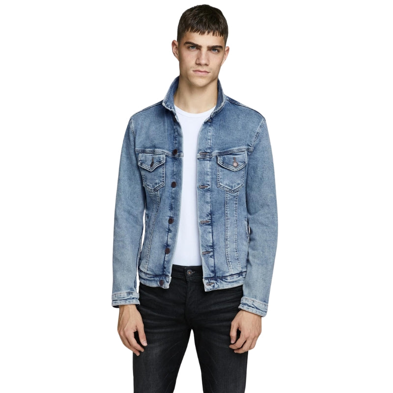 Jack & Jones Denim Jacket Classic Western Designer Trucker with Long Sleeves