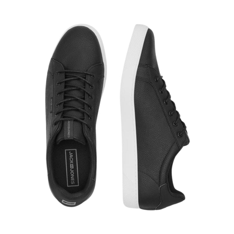 Jack & Jones Boys' Black Lace Up Sneakers: 100% Mesh Canvas Shoes for Kids, UK