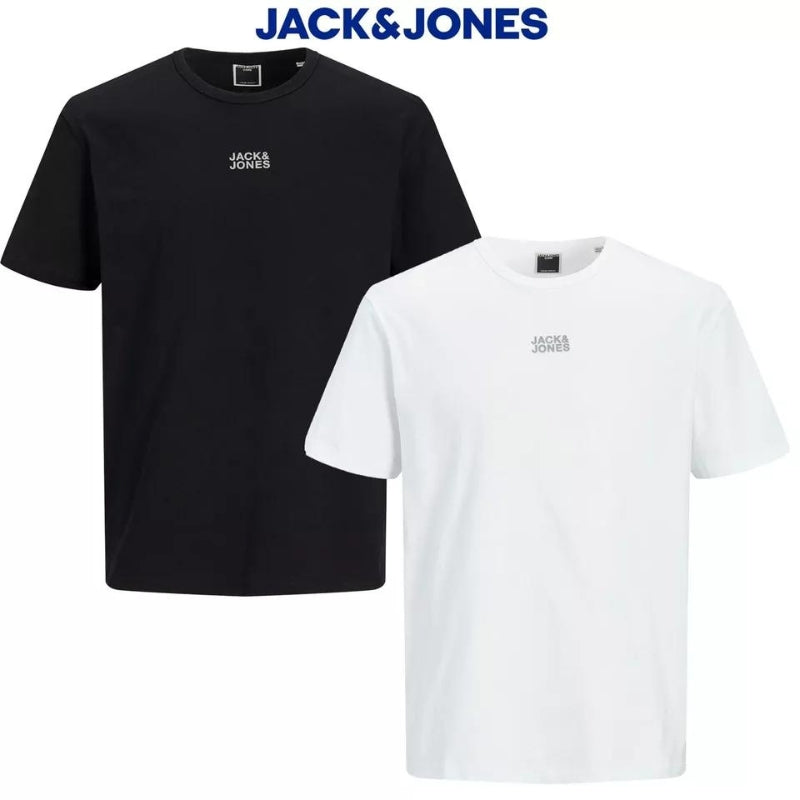 Jack & Jones Men's Relaxed Fit T-Shirts Crew Neck Casual Summer Cotton Tees, Sizes S-XL