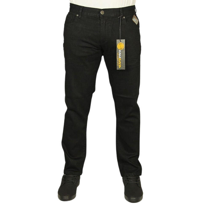 Kam Men's Slim Fit Jeans Available in Black and Blue, Sizes 30-38, Skinny Stretch Casual Smart Denim Pants