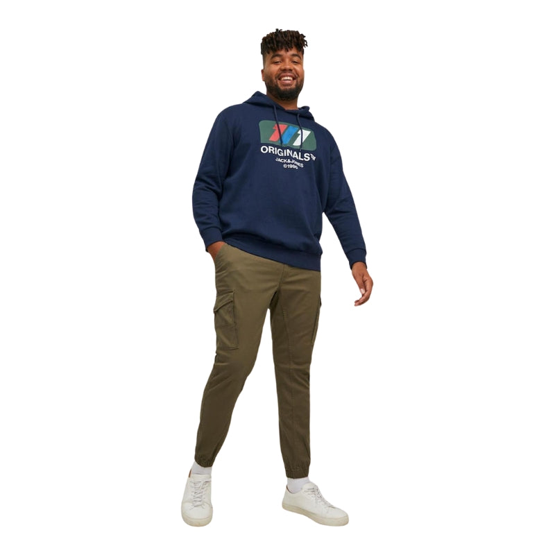 Jack & Jones Big and Tall Men's Navy Hoodie Plus Size Sweatshirt, Sizes XL to 6XL