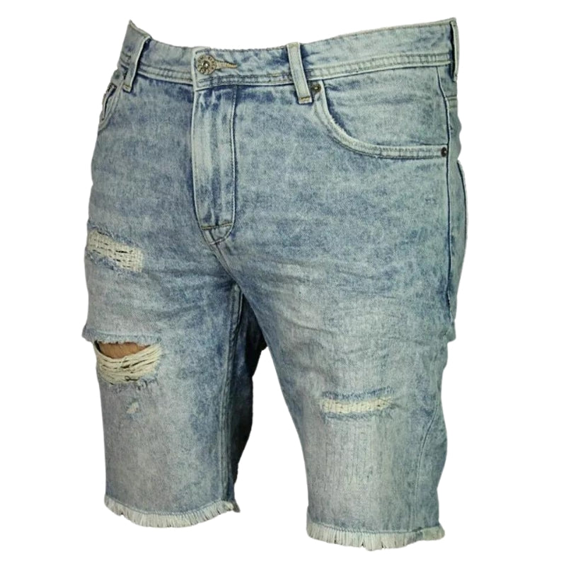 DML Men's Ripped Denim Shorts Size 28-38, Stretchable, Casual Summer Jean Shorts.