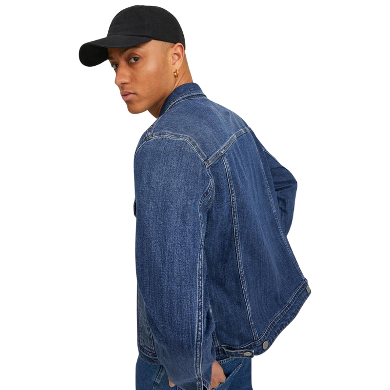 Jack & Jones Denim Jacket Classic Western Designer Trucker with Long Sleeves