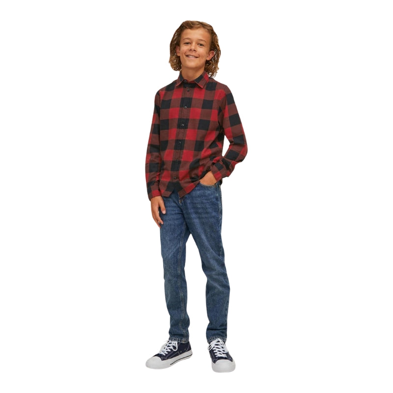Jack & Jones Boys' Checkered Long Sleeve Button-Down Shirts: Kids' Apparel