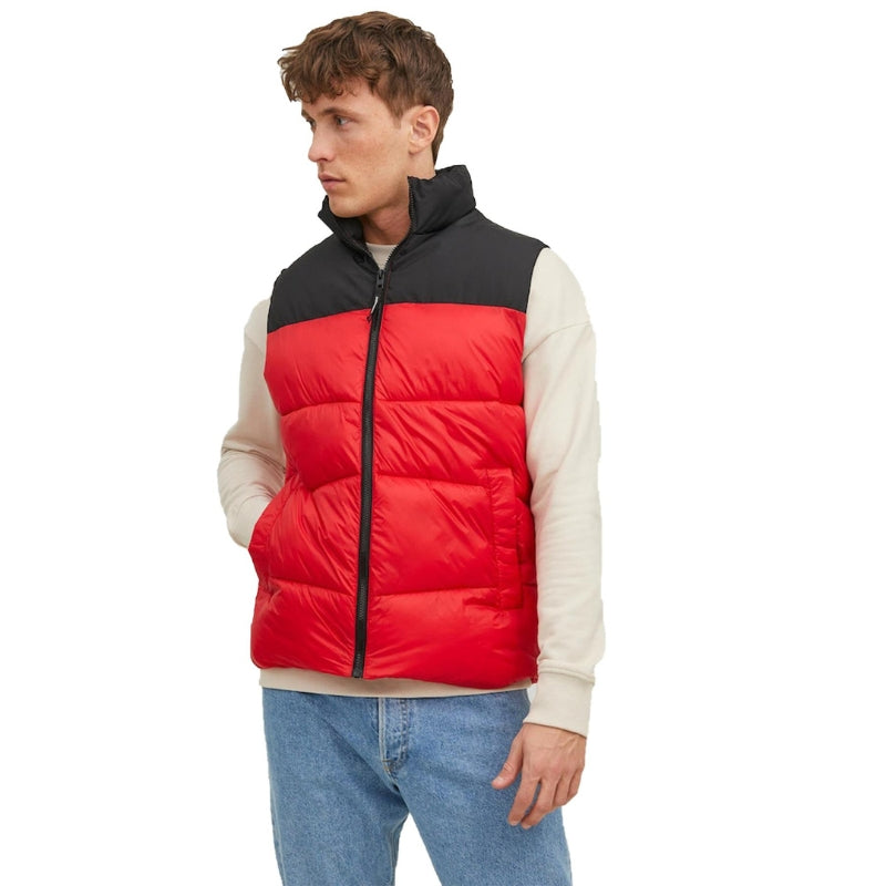 Jack & Jones Men's Hooded Quilted Body Warmer Sleeveless Jacket