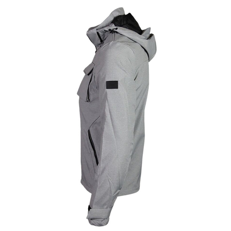 Grey Hooded Windbreaker: Jack & Jones Men's Lightweight Weel Camp Windproof Jacket