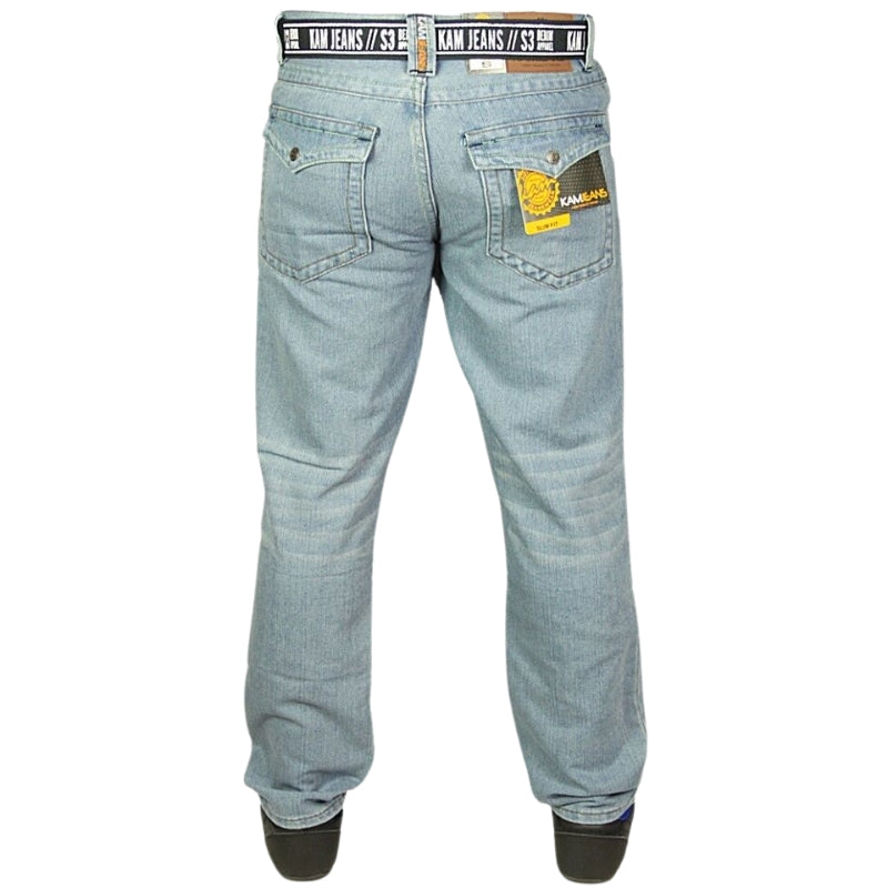 Brand New Men's Straight Leg Smart Casual Jeans Trousers, Available in All Sizes 30-40 with Complimentary Belt