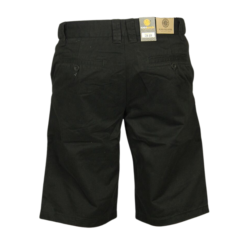 Men's Kam Chino Shorts Expandable Waistband in Black and Taupe Colors, Available in Sizes 30-38