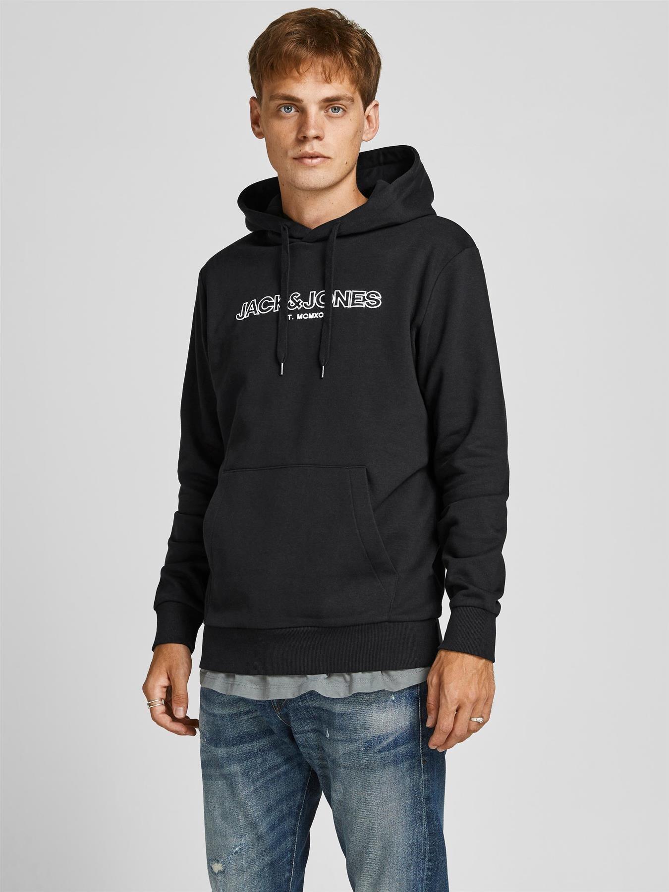 Jack & Jones Mens 'Bank' Hoody in Black