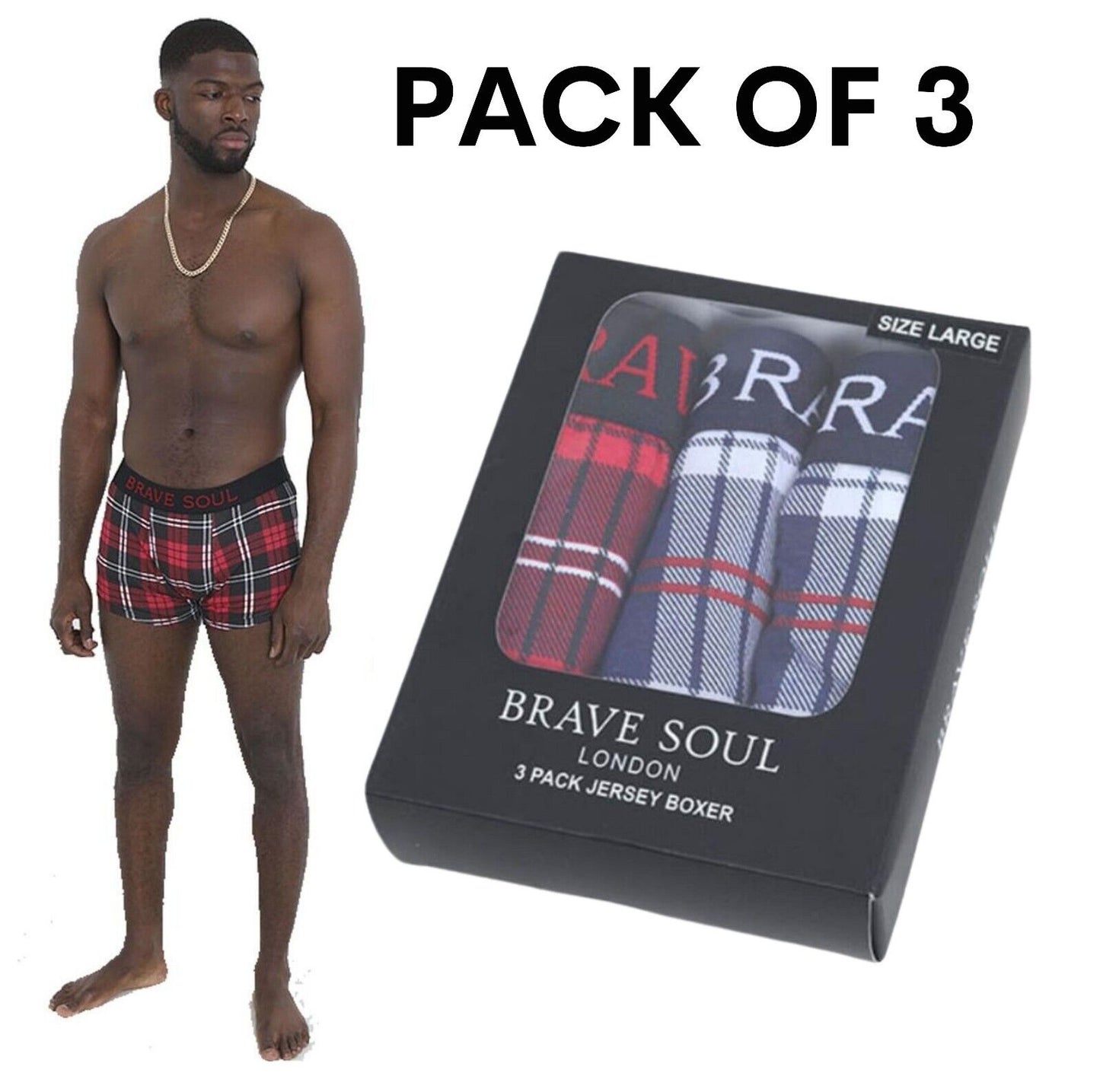 2-5 Pack Mens Brave Soul Boxer Shorts Multipack Cotton Stretch Underpants Briefs