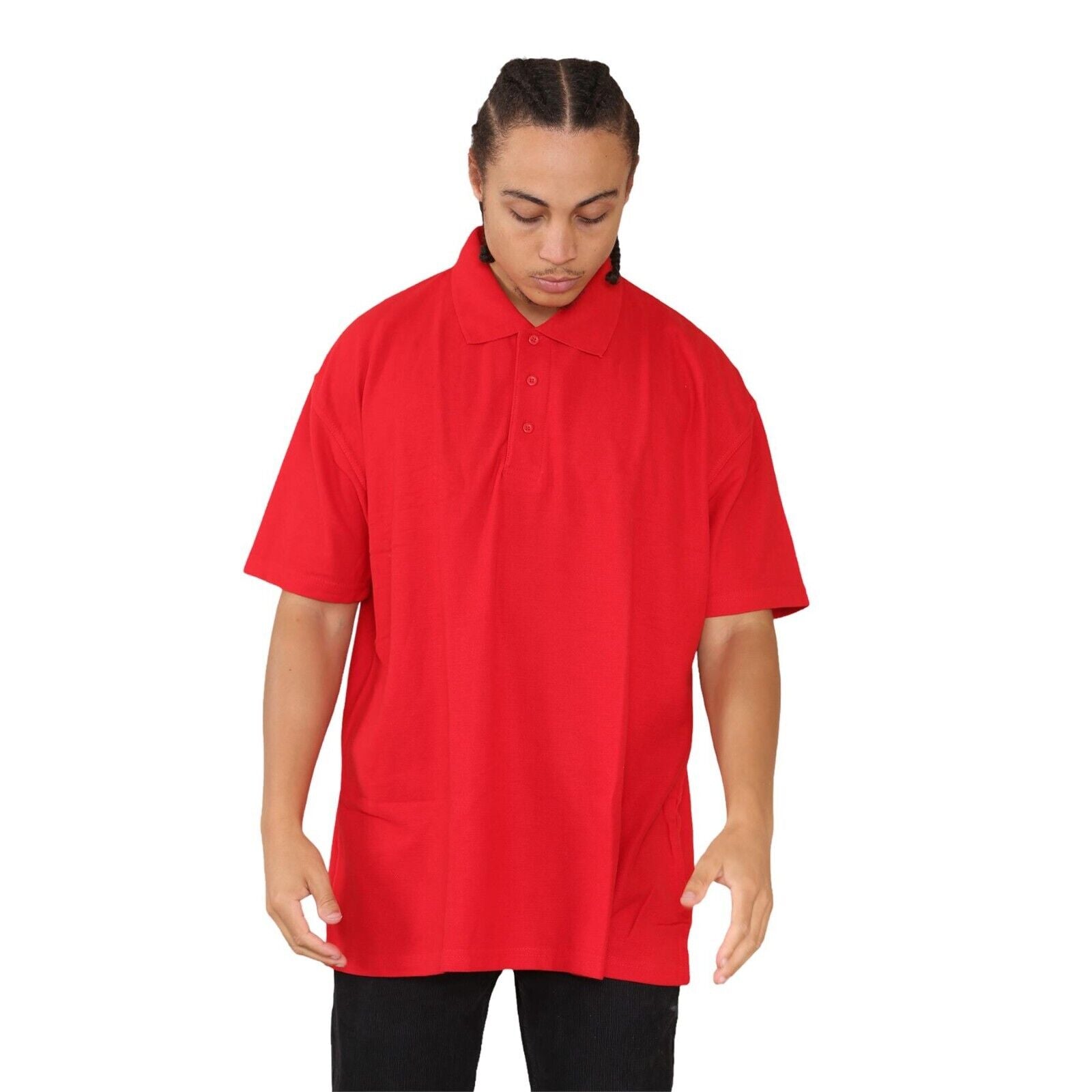 Mens Polo Shirt Big & Tall VR2 Cotton T-Shirt Big King Fit Collared Top 3XL-8XL