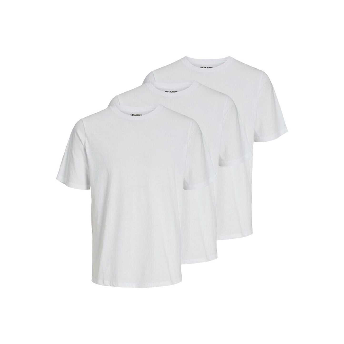Mens T-Shirt Jack & Jones 3 Pack Plain Logo Branded Cotton Tee Top Casual S-2XL