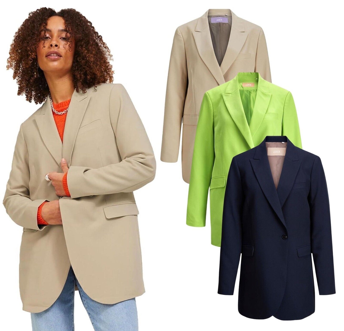 Womens Blazer Jack & Jones Regular Fit Smart Casual Long Jacket Ladies XS-XL