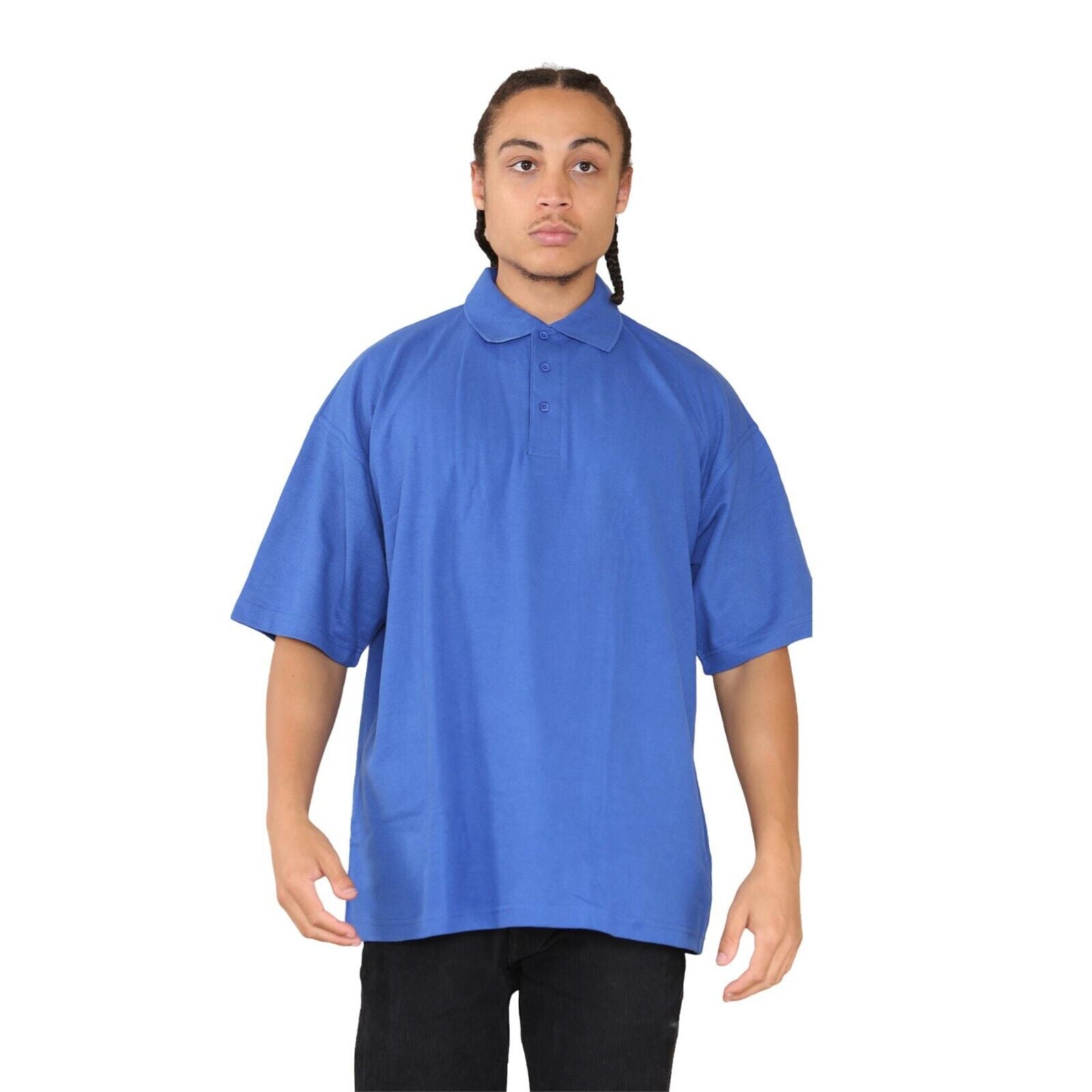 Mens Polo Shirt Big & Tall VR2 Cotton T-Shirt Big King Fit Collared Top 3XL-8XL