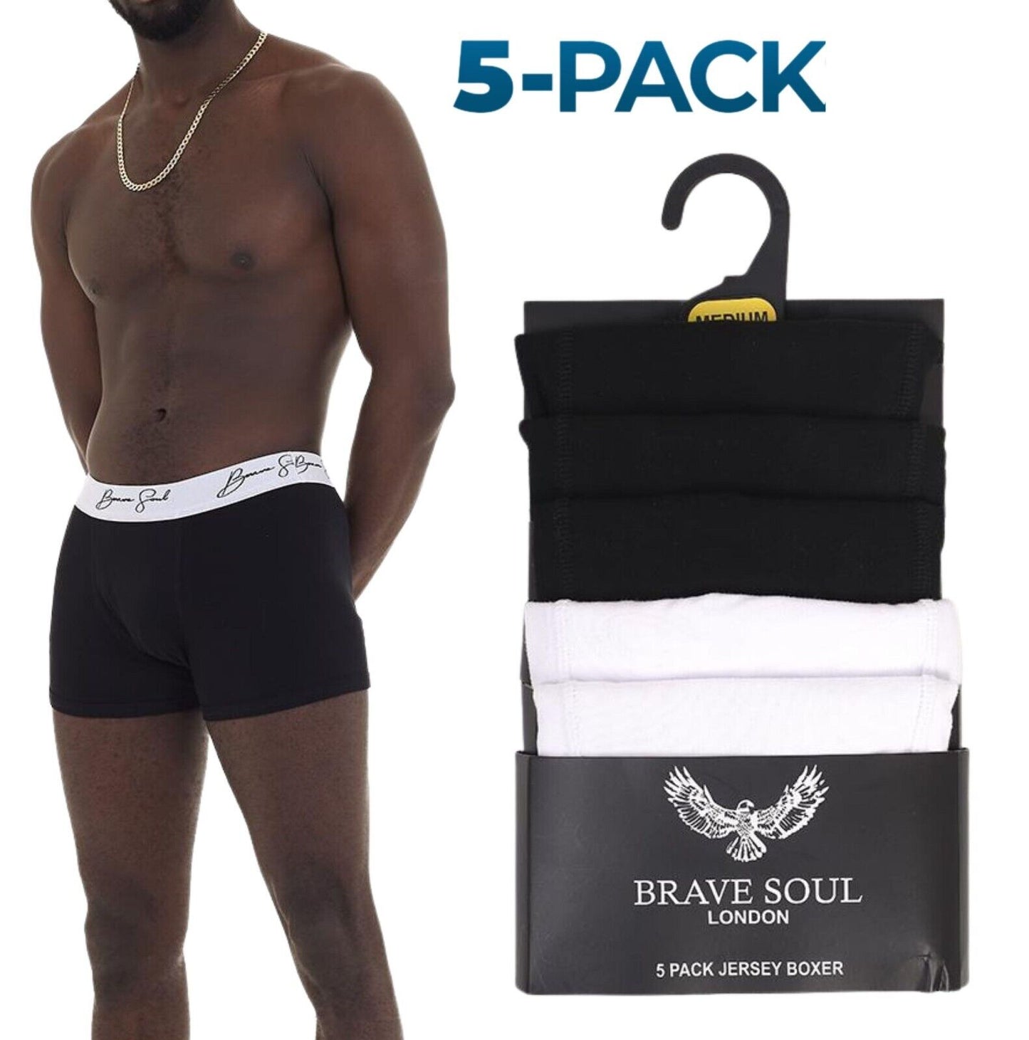 2-5 Pack Mens Brave Soul Boxer Shorts Multipack Cotton Stretch Underpants Briefs
