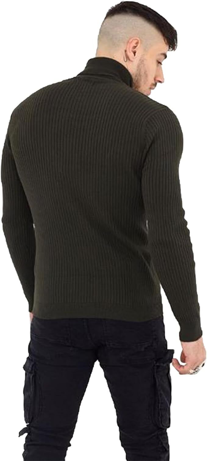 Mens Turtle Neck Jumper Brave Soul Cotton Warm Pullover Long Sleeve Top Sweater
