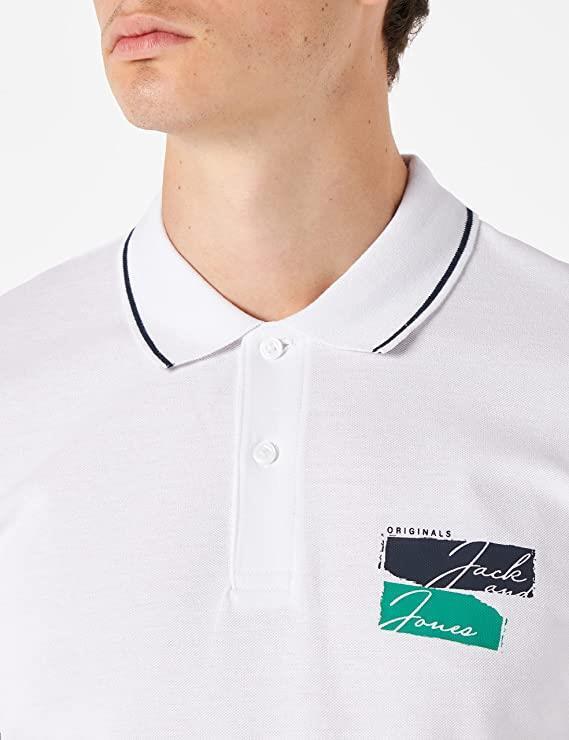 New Mens Jack & Jones Polo Shirt Short Sleeve Button Up Casual Smart Plain Tee