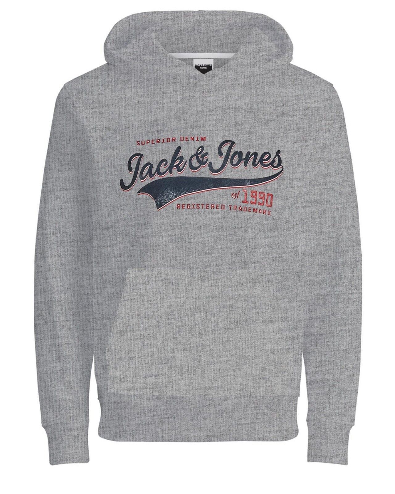 Jack & Jones Kids Boys Pullover Hoodie Logo Printed Warm Winter Hooded Sweat Top