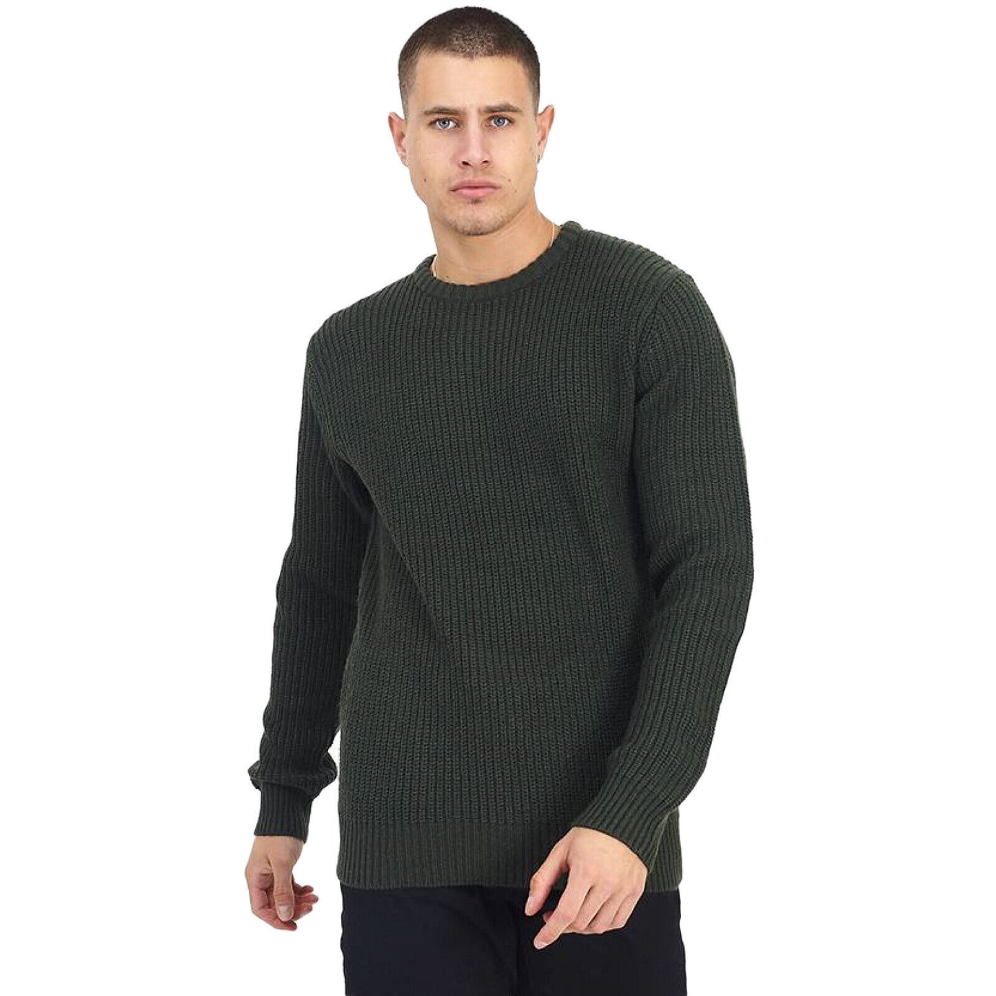Brave Soul Mens Jumper Crew Neck Classic Casual Knitted Pullover Winter Sweater