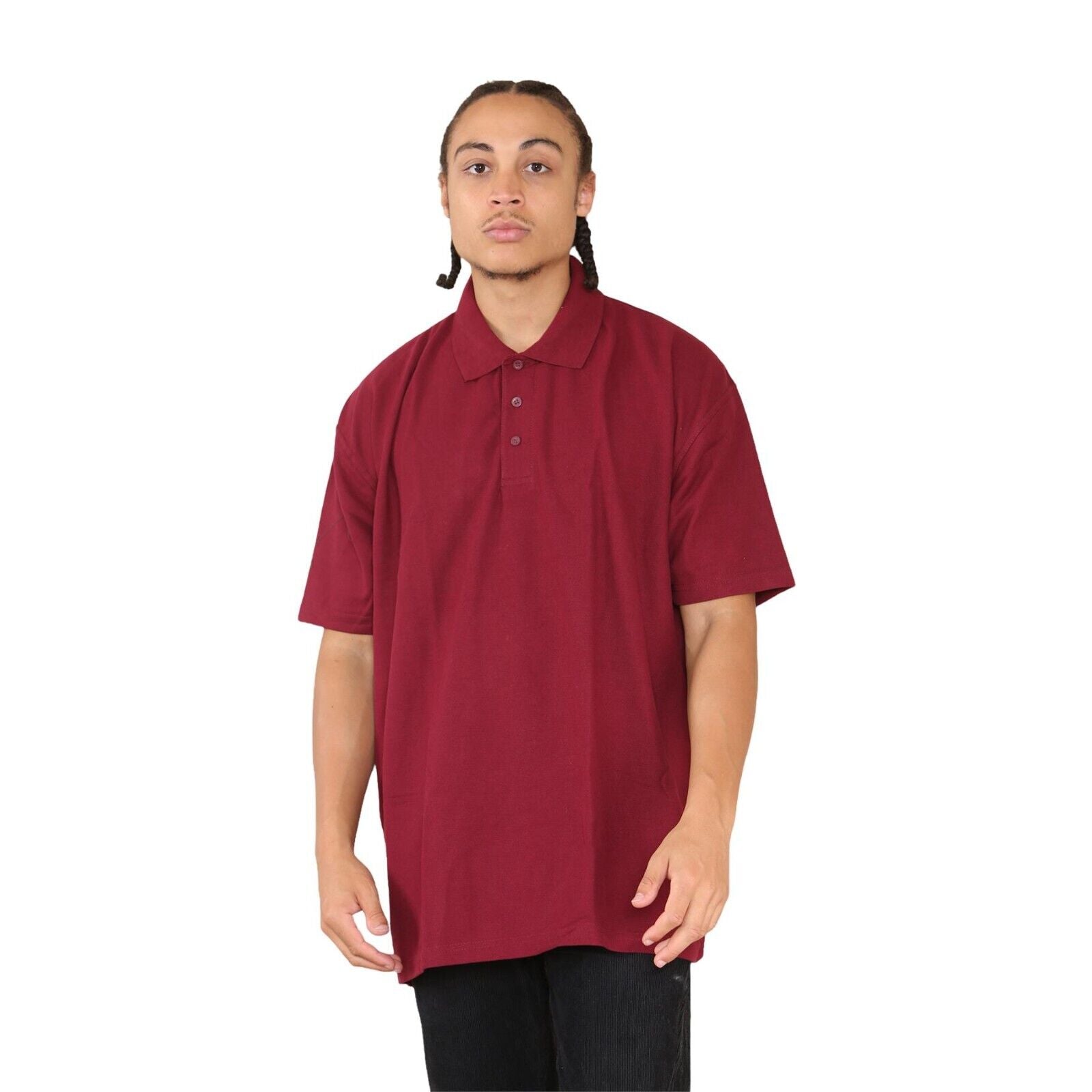 Mens Polo Shirt Big & Tall VR2 Cotton T-Shirt Big King Fit Collared Top 3XL-8XL