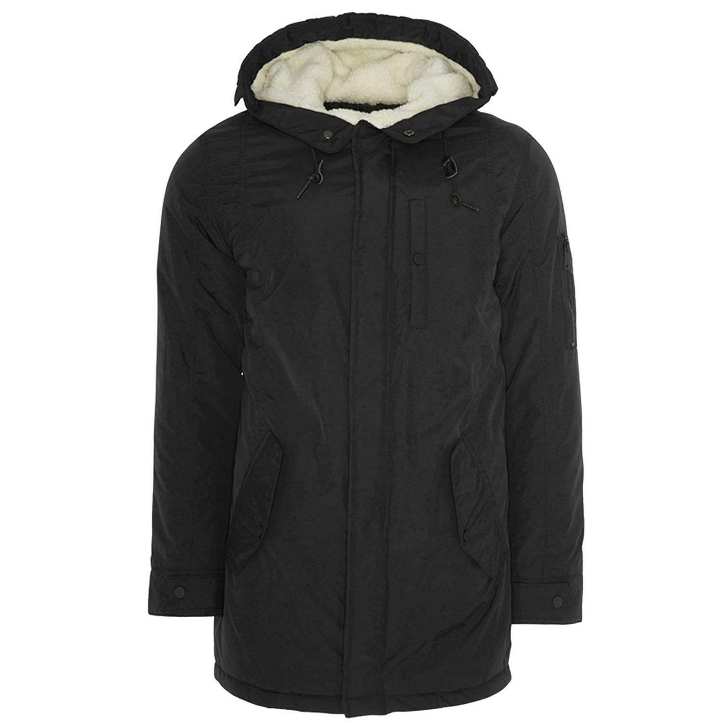 Mens Long Jacket Brave Soul Coat Hooded Parka Lightweight Warm Windproof Outdoor