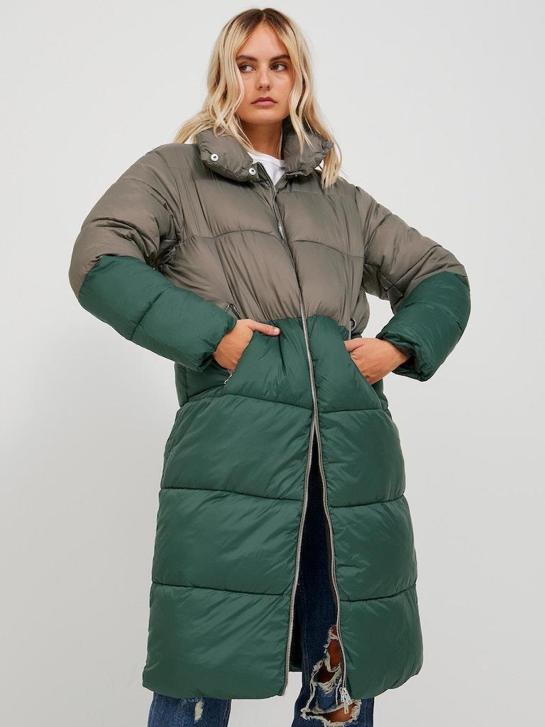Ladies Jack & Jones Puffer Long Jacket Winter Coat For Women Padded Coat